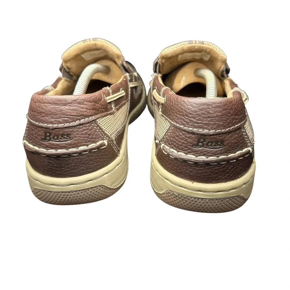 Bass Baron III Boat Shoes Men's Size 11.5 M - Dark Brown Leather Mesh
